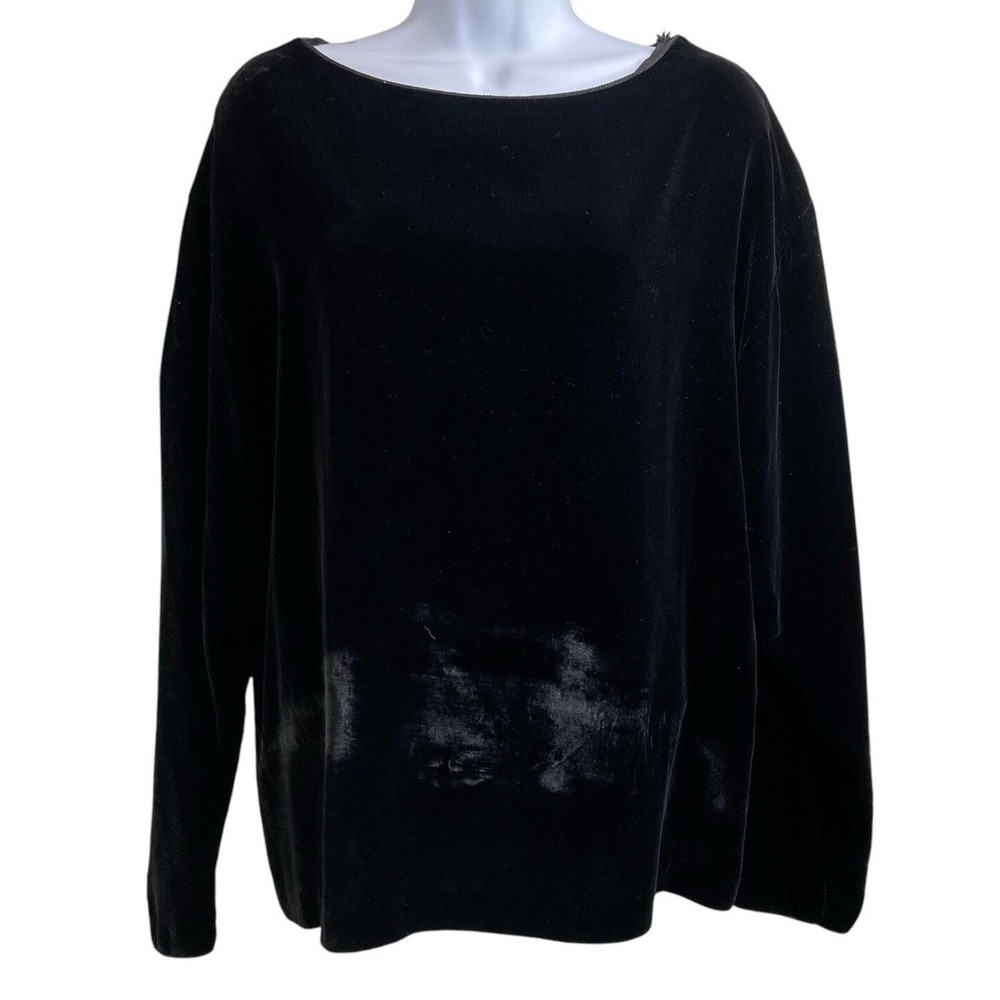 VTG EVAN PICONE x SAKS FIFTH AVENUE Black Velvet Top Sz 12 Old Money Luxury Chic